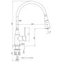 Змішувач для кухні TOPAZ LOFT TLF 8854-H39-GP-B01, Шланги TAQ-M0855 Змішувач для кухні TOPAZ LOFT TLF 8854-H39-GP-B01, Шланги TAQ-M0855