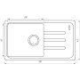 Гранітна мийка Globus Lux LUGANO сiрий камiнь 780x435мм-А0005