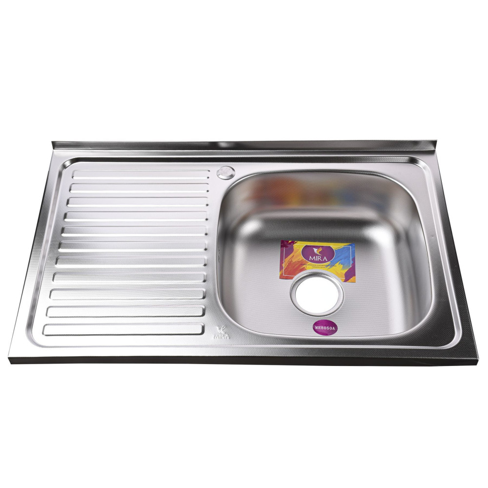 Мийка кухонна накладна прямокутна 800х500х180 Decor Right MR 8050 R D  Mira
