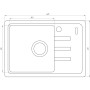 Гранітна мийка Globus Lux MONO графіт 620х435мм-А0001