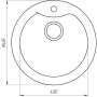 Гранітна мийка Globus Lux ORTA чорний 485мм-А0002 Гранітна мийка Globus Lux ORTA чорний 485мм-А0002