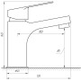 Змішувач для умивальника TOPAZ CAPRI TCA-15207-H44 картридж D25,H=140, шланги 45см Змішувач для умивальника TOPAZ CAPRI TCA-15207-H44 картридж D25,H=140, шланги 45см