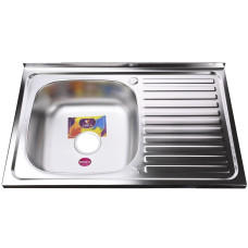 Мийка кухонна накладна прямокутна 800х500х180 Satin Left MR 8050 L E Mira