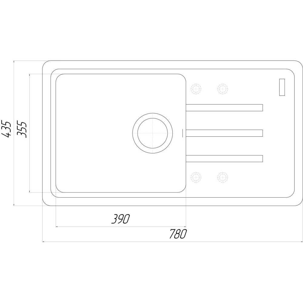 Гранітна мийка Globus Lux LUGANO мигдаль 780х435мм-А0008