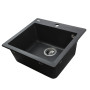 Гранітна мийка Globus Lux AOSTA чорний металік 490x455мм-А0001
