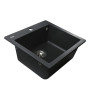 Гранітна мийка Globus Lux AOSTA чорний металік 490x455мм-А0001