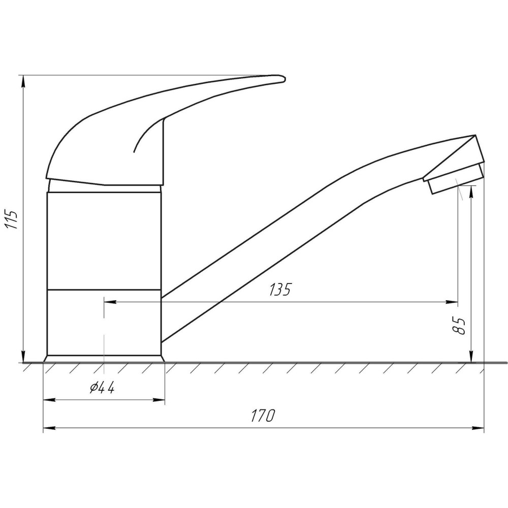 Змішувач для умивальника EcoMix ELIT EM-N-103M-WH поворотній 15см (без Шлангів)-(по 2шт в коробці)