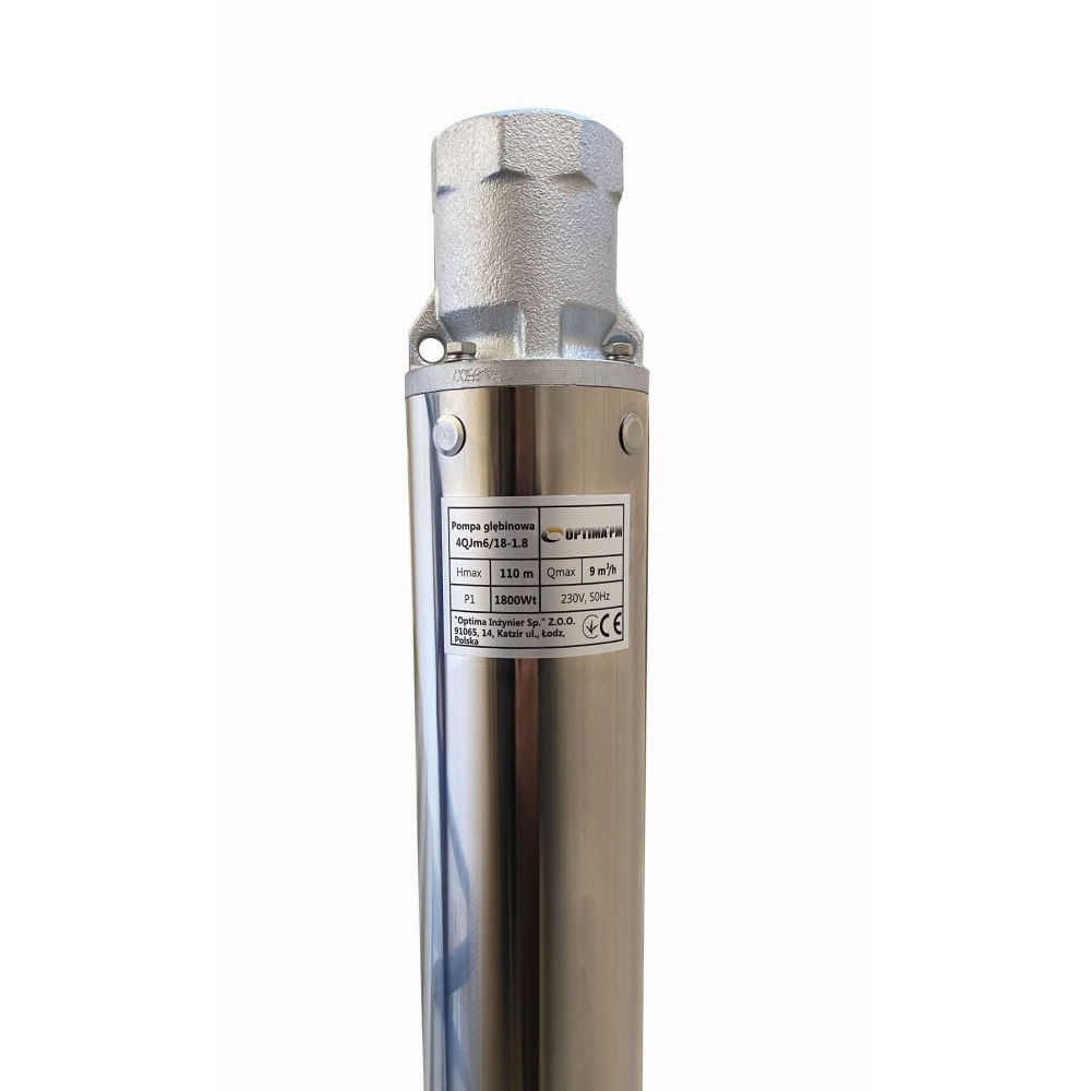 Насос свердловиний з підвищеною стійкістю до піску  OPTIMA PM 4QJm6/18 1,8 кВт 110м +  2 м кабель