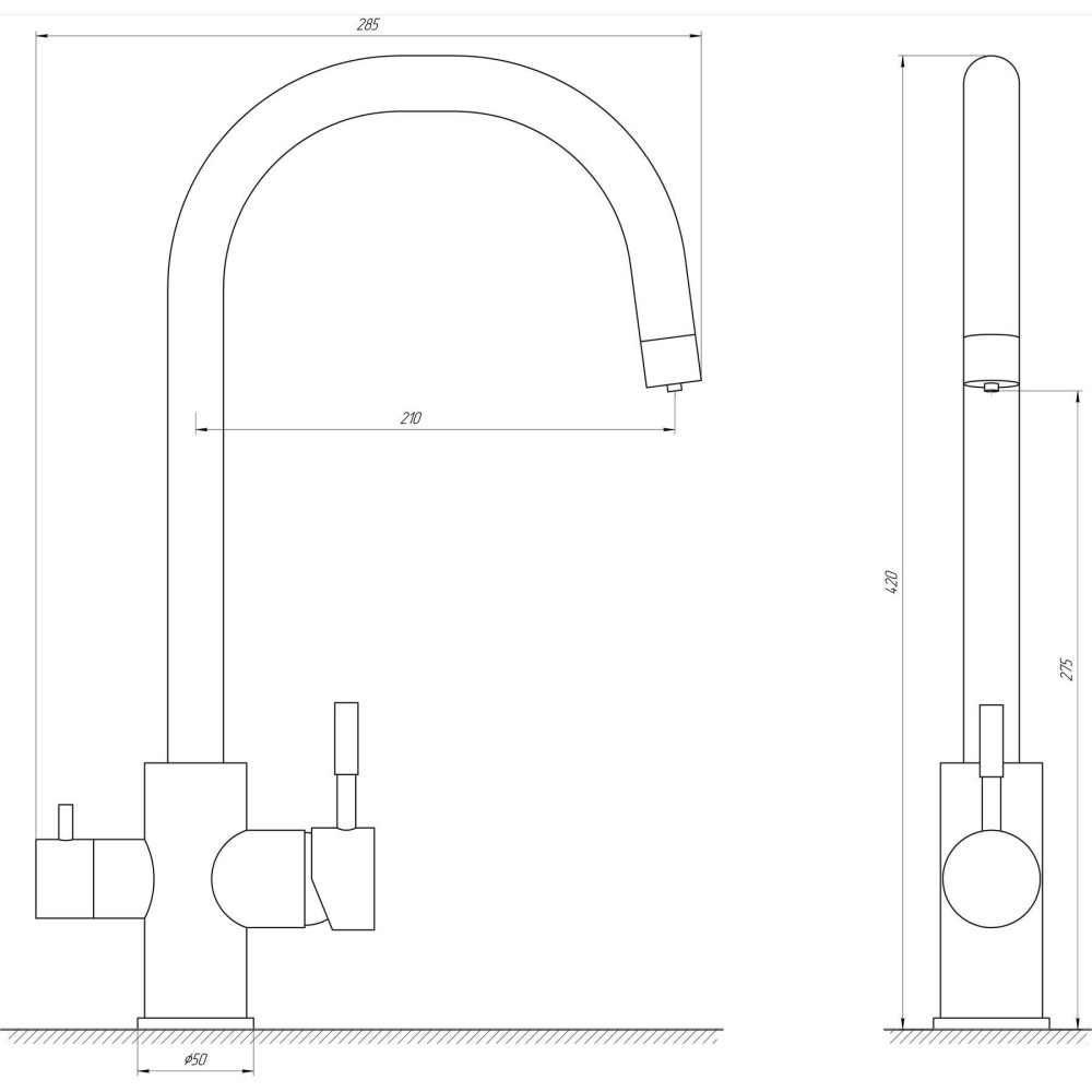 Змішувач для кухні під осмос MixMIRA ALPEN MS-0333-BB