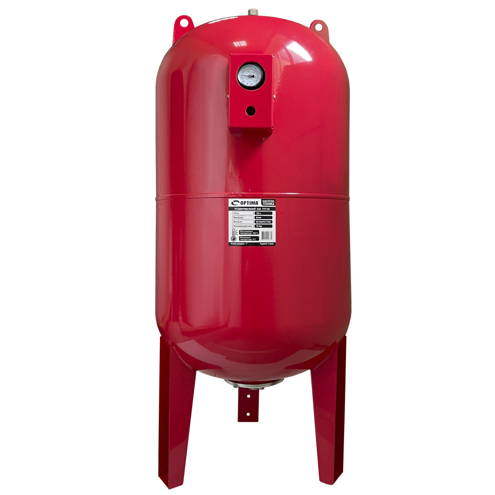 Бак Optima cal-pro для систем опалення 150л  10bar вертик. ( з манометром )