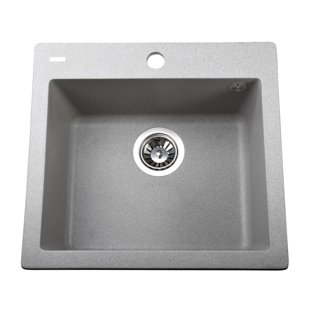 Гранітна мийка Globus Lux AOSTA сіiрий камiнь 490x455мм-А0005