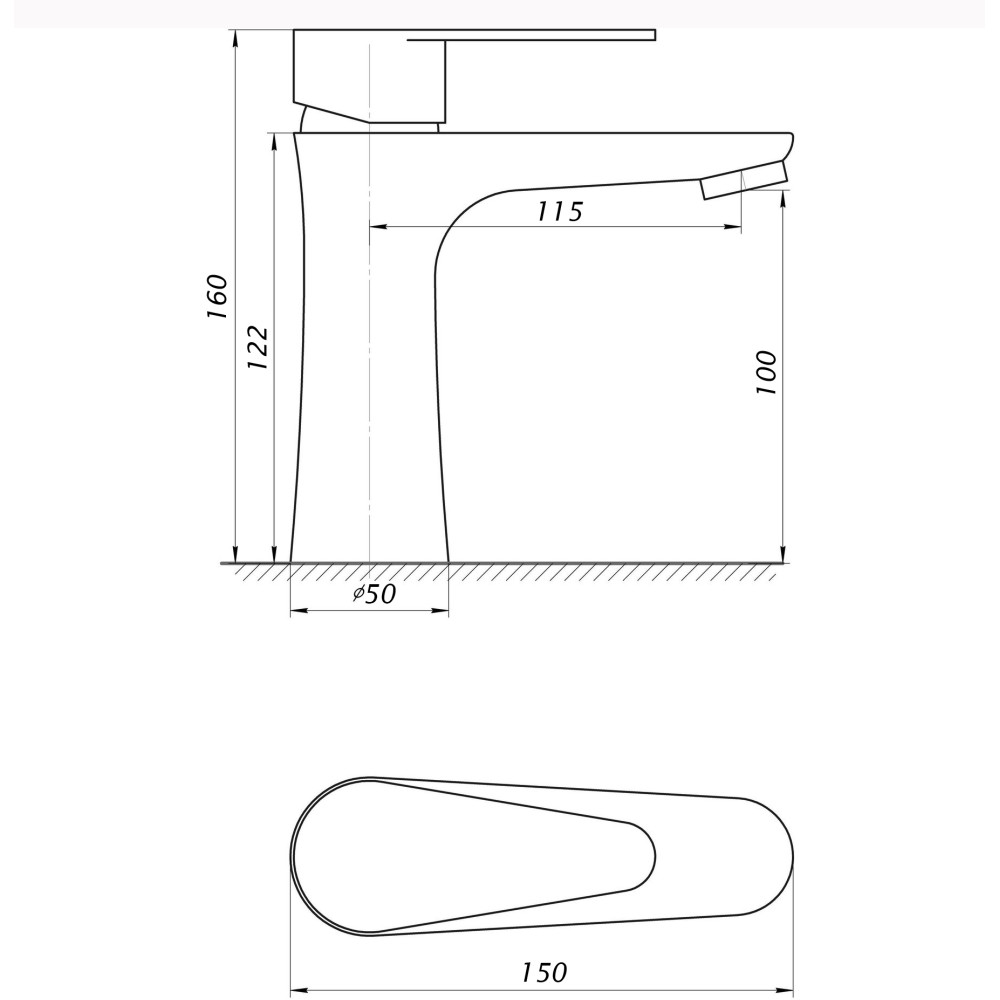 Змішувач для умивальника BRAVO BR-00-101 термопластик ABS, білий, на гайці