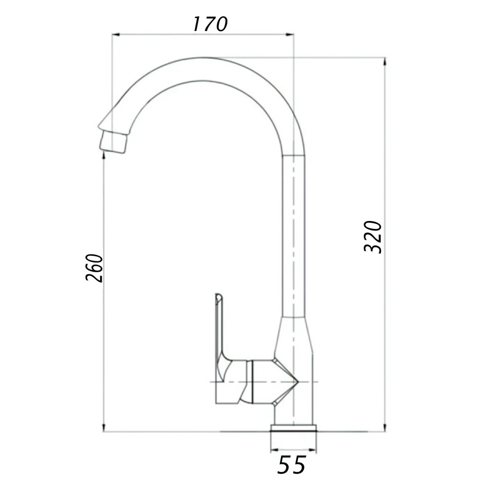 Змішувач для кухні BRAVO BR-11-203L термостійкий ABS пластик