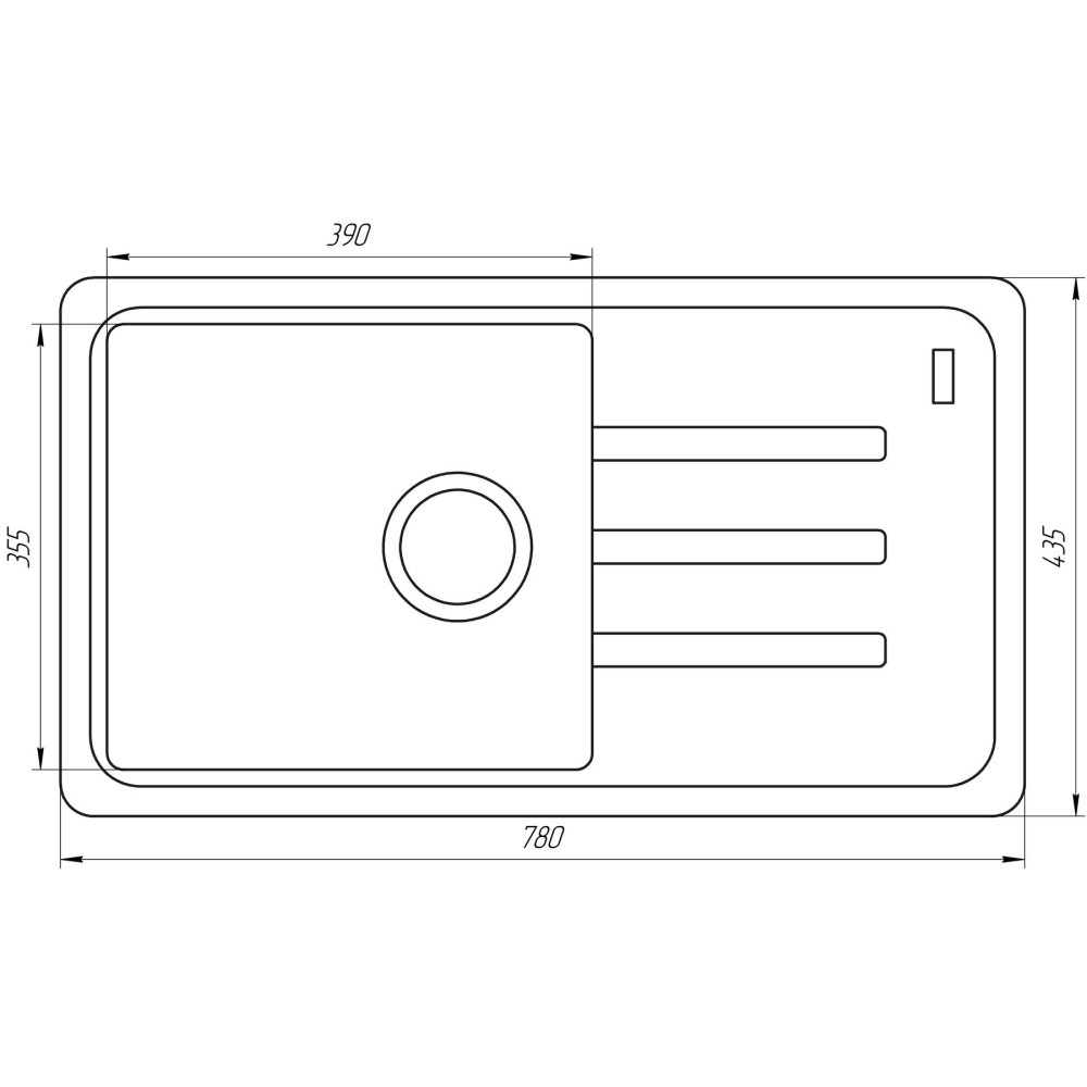 Гранітна мийка Globus Lux LUGANO білий 780х435мм-А0007