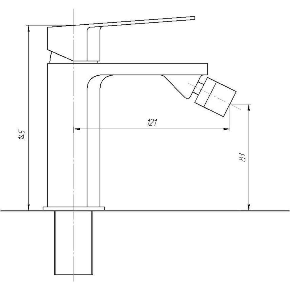 Змішувач для біде TOPAZ ODISS TO 18601-H52 на гайці,Хром,шланги TAQ-M1055,D35