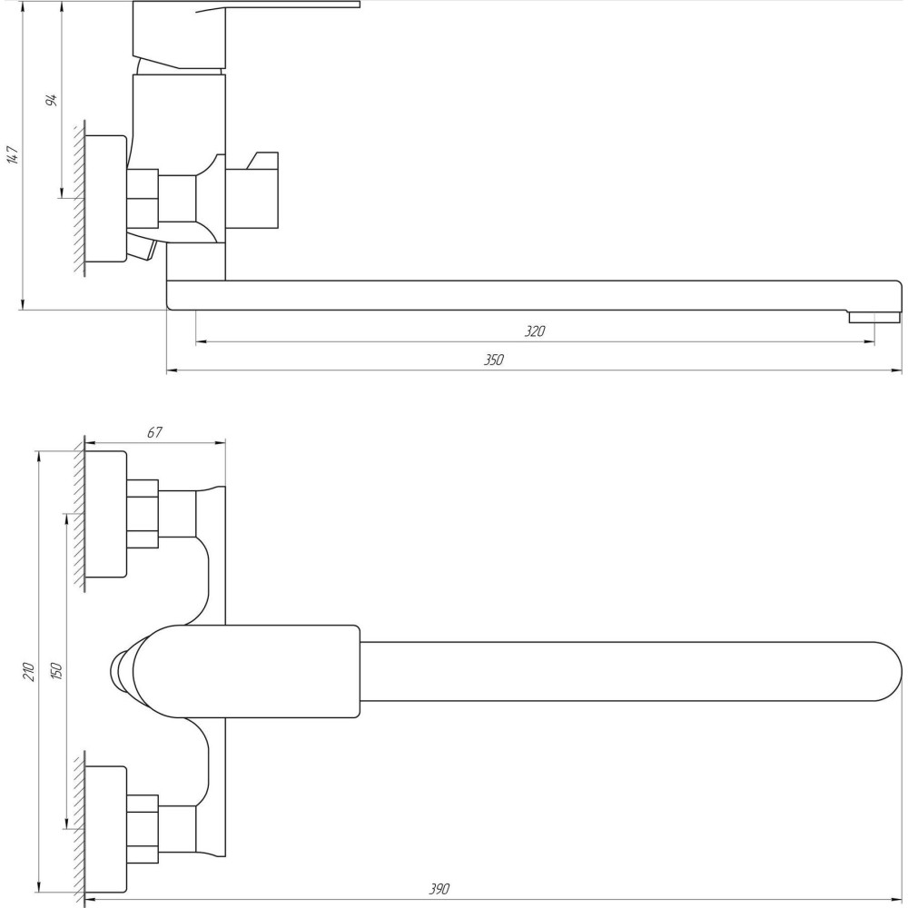 Змішувач для ванни Globus Lux Niagara GLN-0208