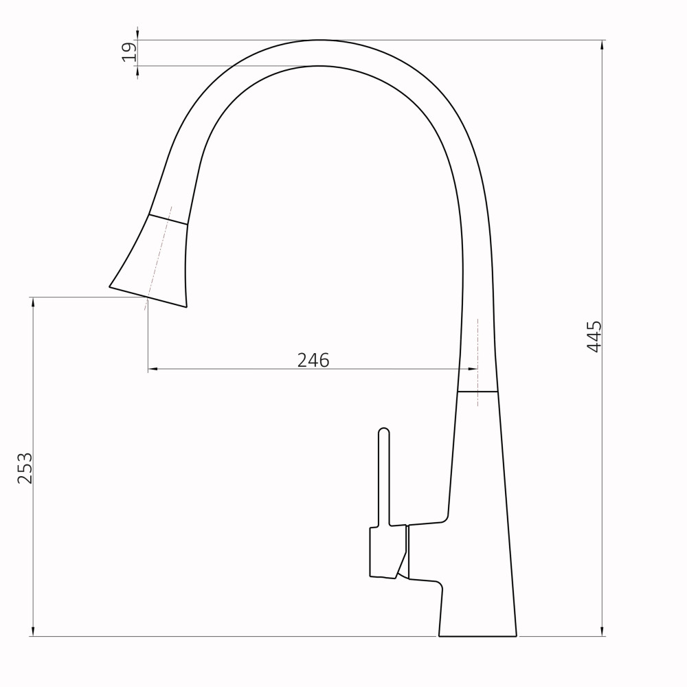 Змішувач для кухні Globus Lux LAZER Pro GLPR-203SM-GPлатунь Графіт,гофровилив Чорний з душ.насадкою