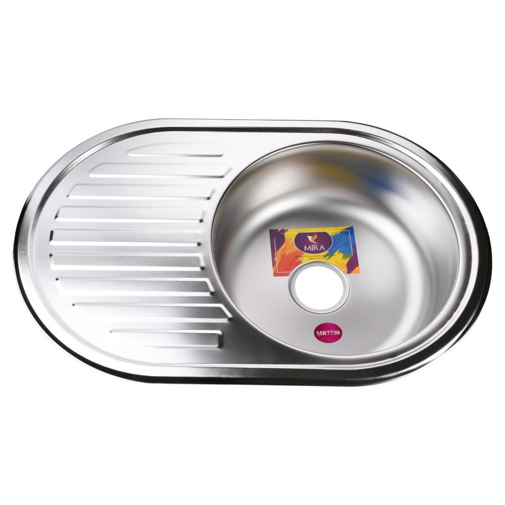 Мийка кухонна врiзна кругла з полицею 770х500х180 Satin MR 7750 E Mira