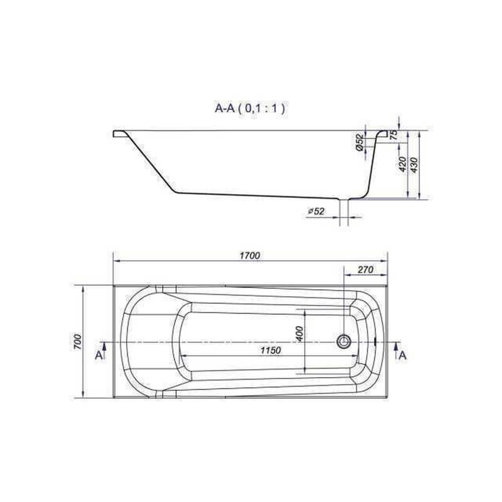 NAO  Ванна 170x70