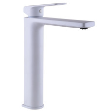 Змішувач для умивальника TOPAZ ODISS TO 18203-H52-WW високий, Білий Мат.,шланги TAQ-M1055,D25