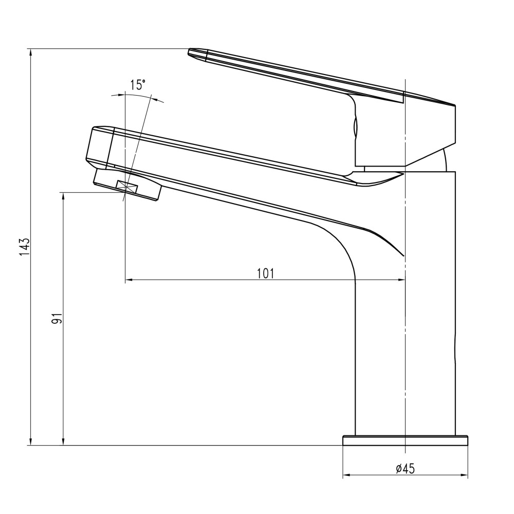 Змішувач для умивальника TOPAZ CAPRI TCA 15207-H44 картридж D25,H=140,  шлангиTAQ-M0855