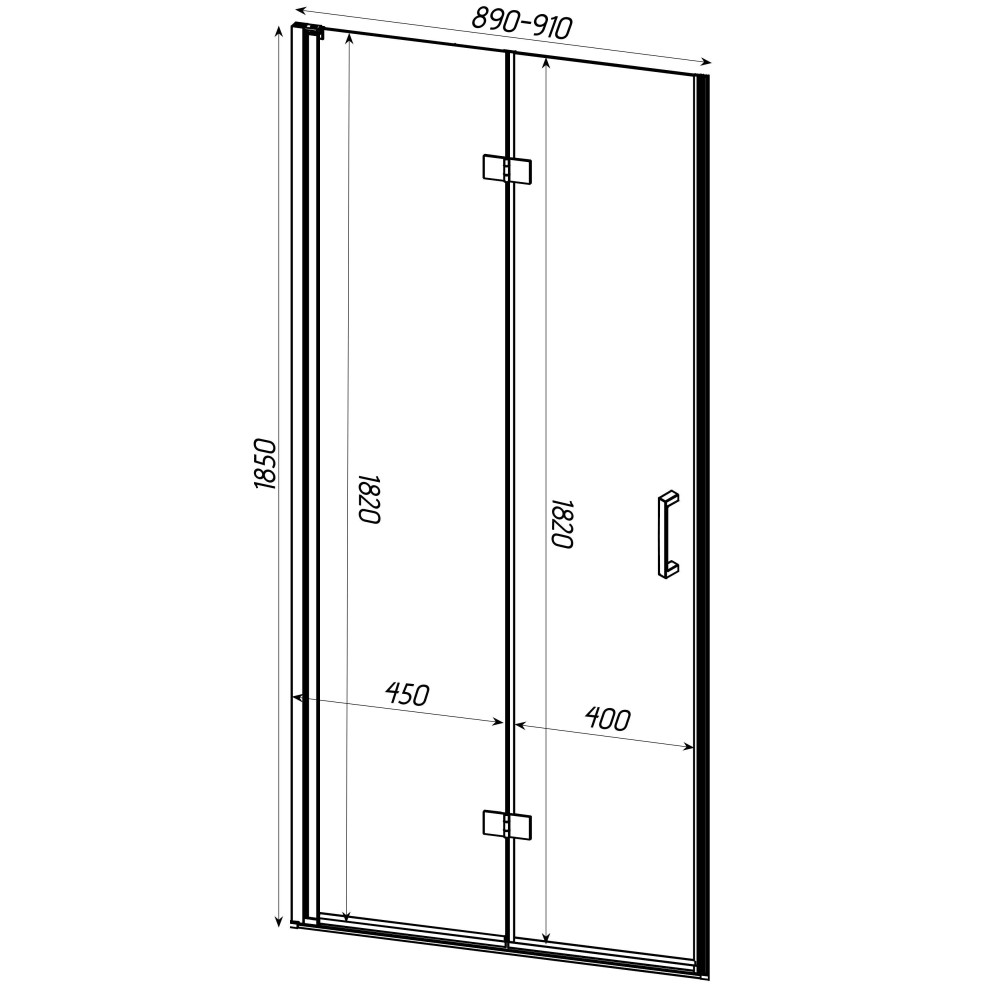Душові двері POPRAD 90TB BRAVO (1уп.)