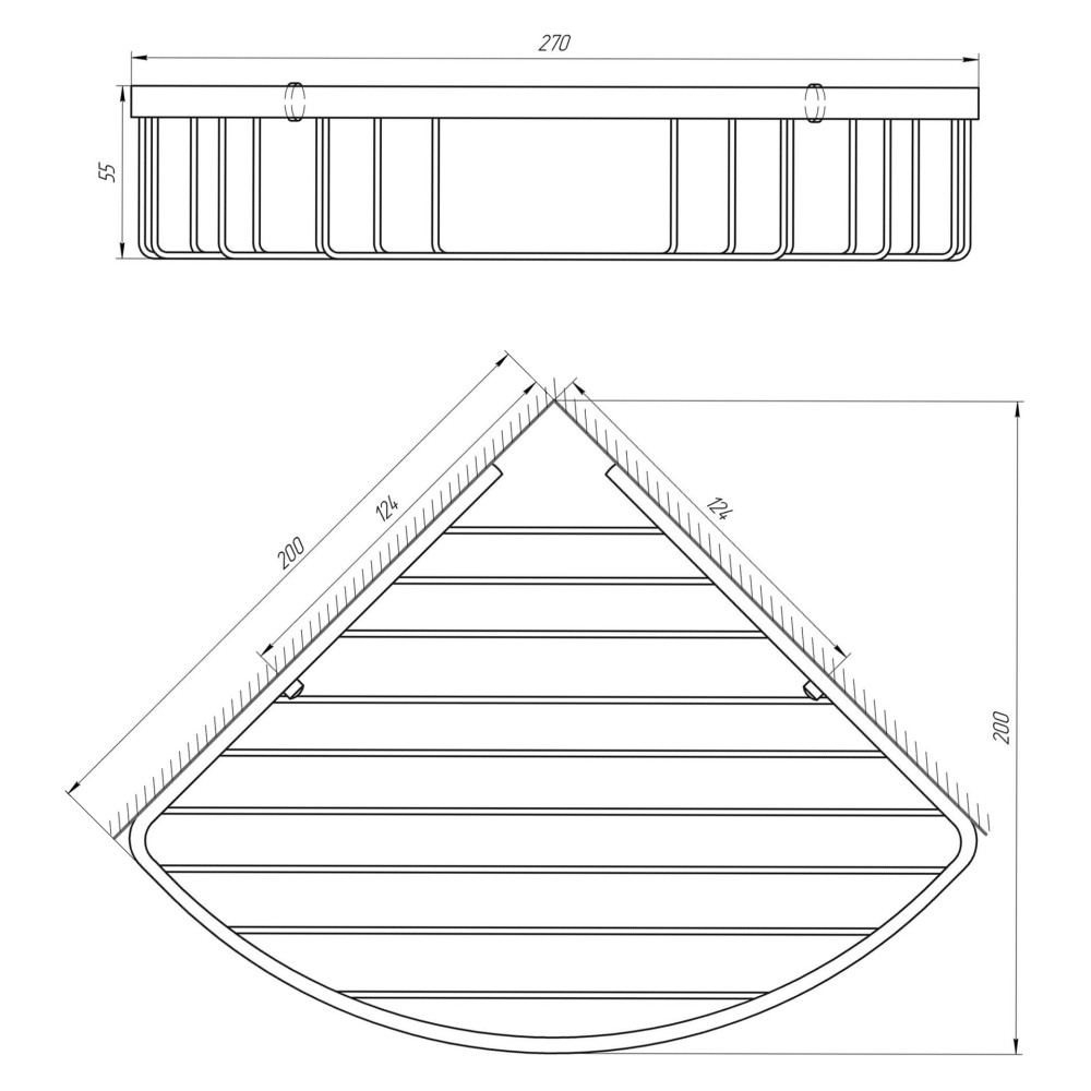 Поличка кутова TOPAZ 4114