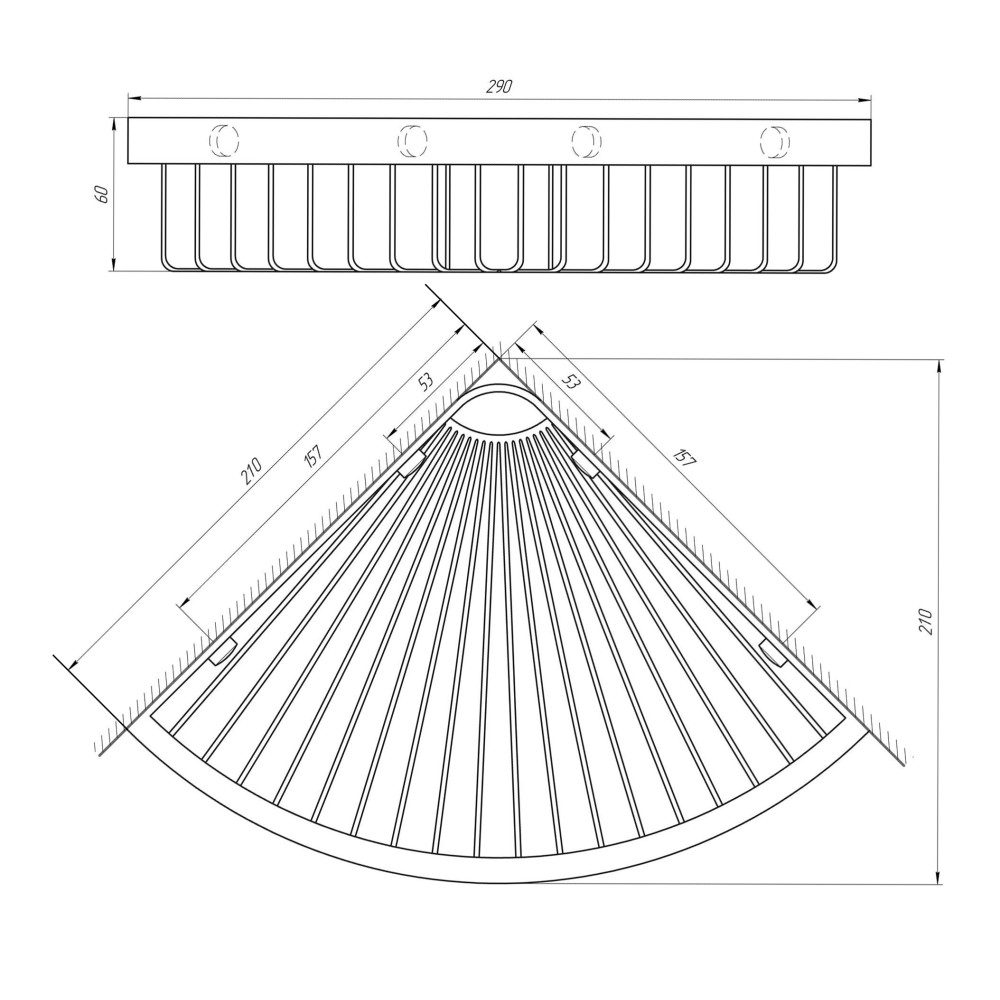 Поличка кутова TOPAZ 4115-1