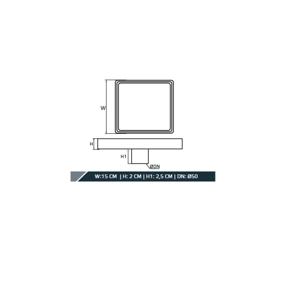 Трап душовий TILLO TM131-15 15х15см