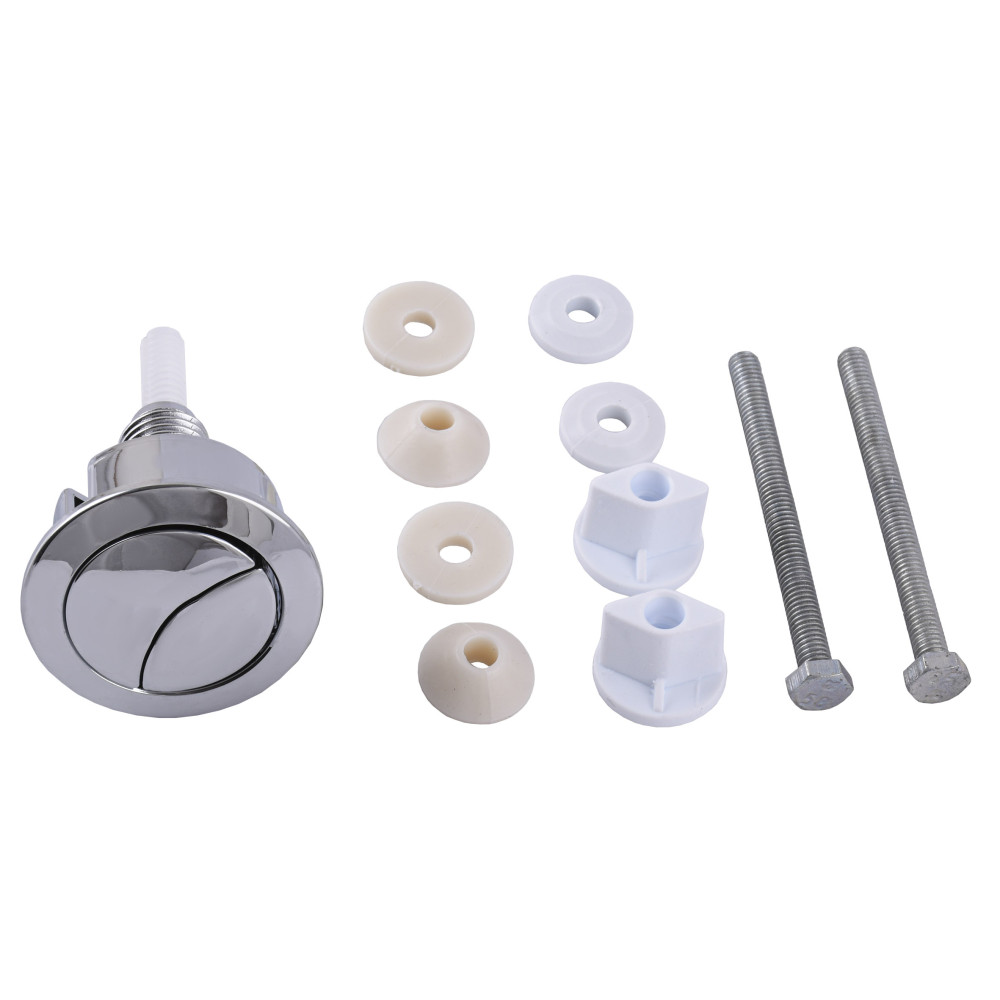 Комплект арматури для зливного бачка з боковою подачею води 1/2″ та двома режимами зливу АБк2-01