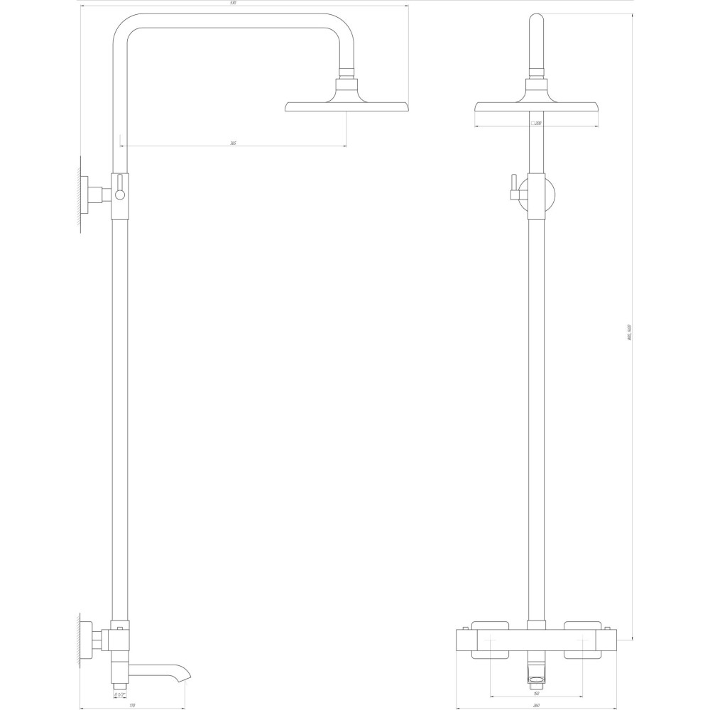 Душова система Globus Lux Termostatic R GLA-0041T-BB