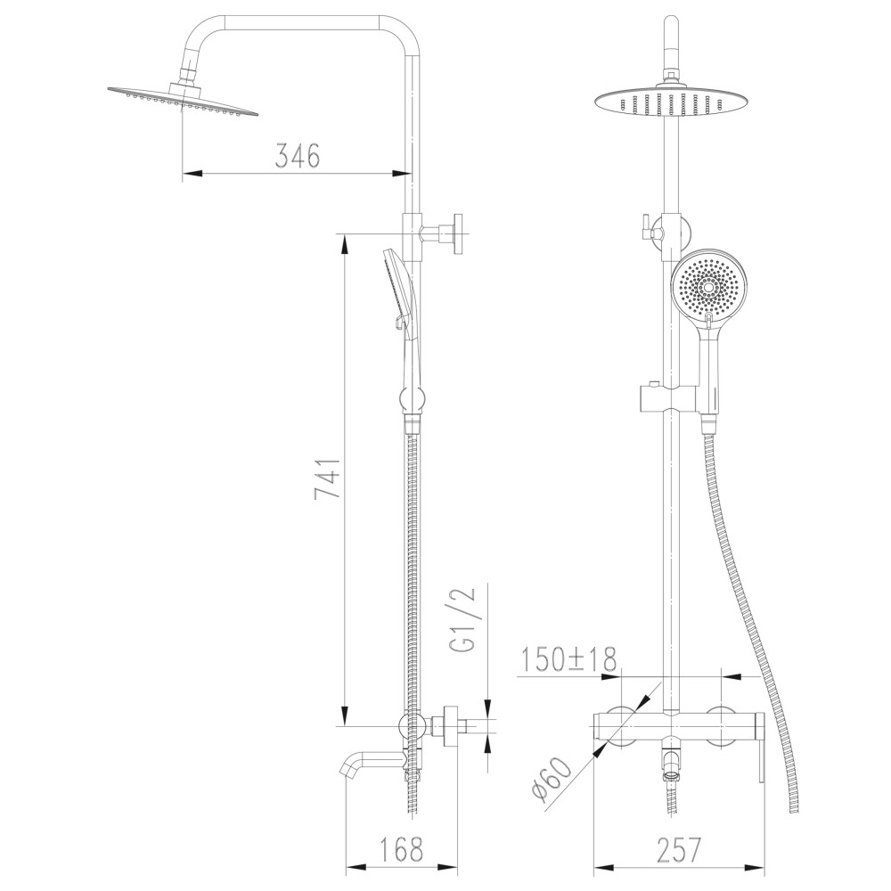 Душова система TOPAZ LOFT TLF 32102-H75-C