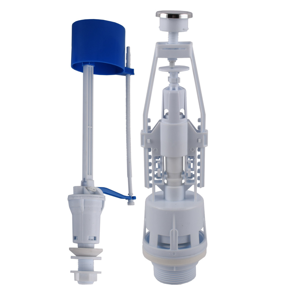 Набір для бачка унітазу OPTIMUM  нижн підв пласт 1/2″ і зливним механізмом з однією кнопкою OPTI 0710