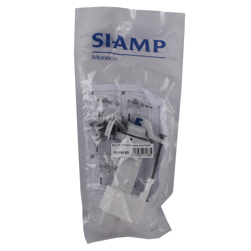Клапан заповнення SIAMP Brio 751-1/2P, бічний 1/2'' пластиковий, швидке наповнення