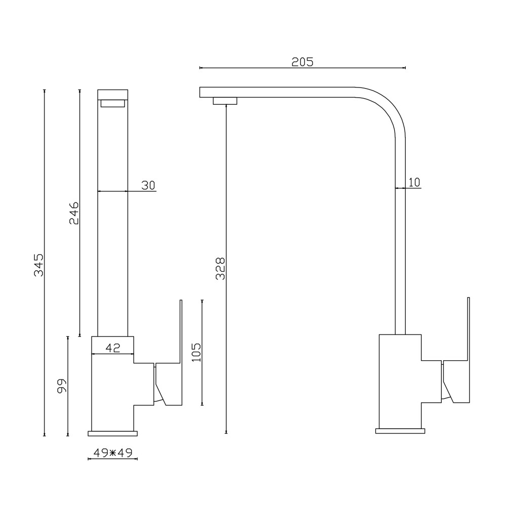 Змішувач для кухні Globus Lux KUBUS SKU-203S-GP