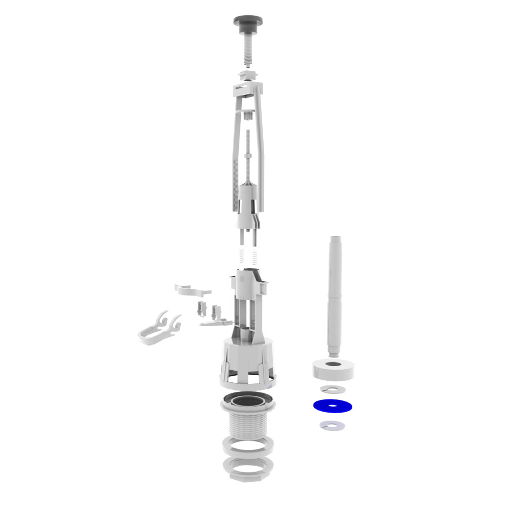 Зливний клапан бачка унітазу OPTIMUM з одним режимом зливу (хромована кнопка) OPTI 0410