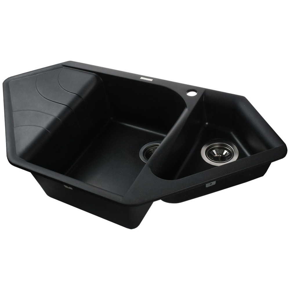 Гранітна мийка Globus Lux  GARDA чорний металік 1000х500мм-А0001