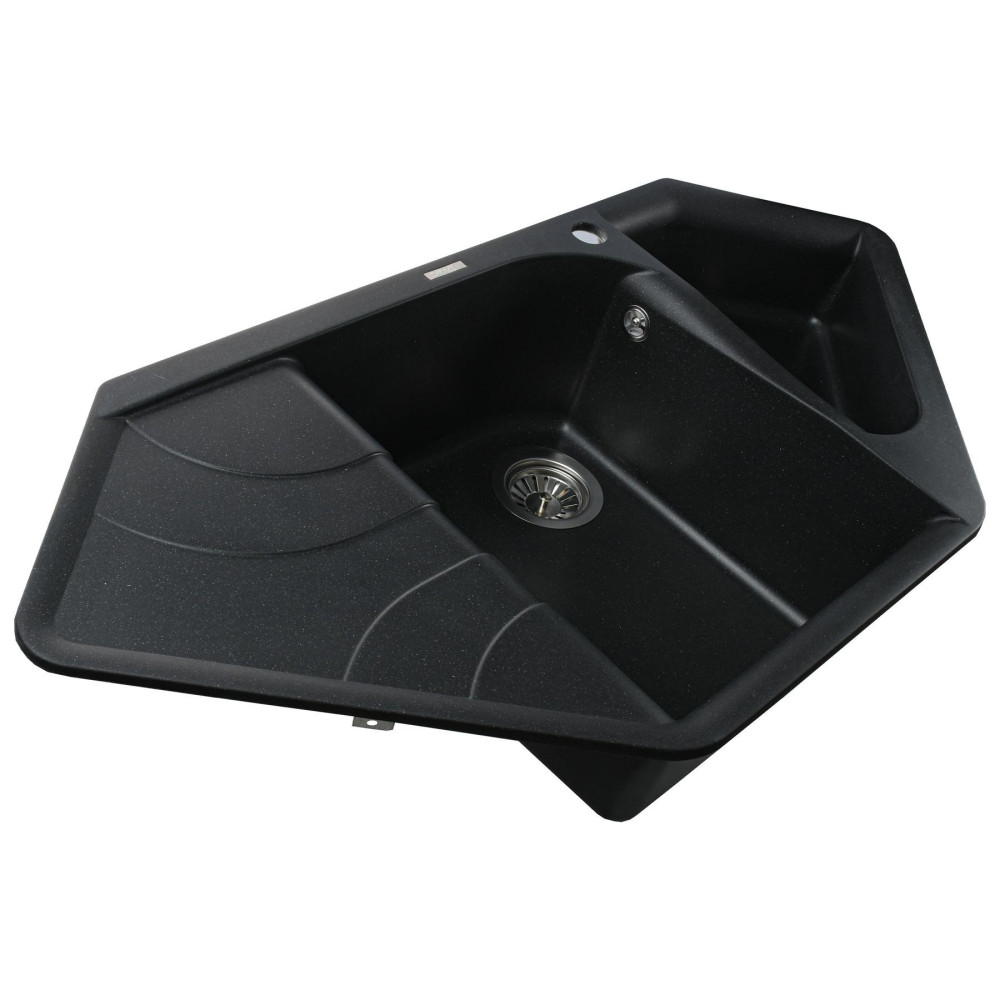 Гранітна мийка Globus Lux  GARDA чорний металік 1000х500мм-А0001