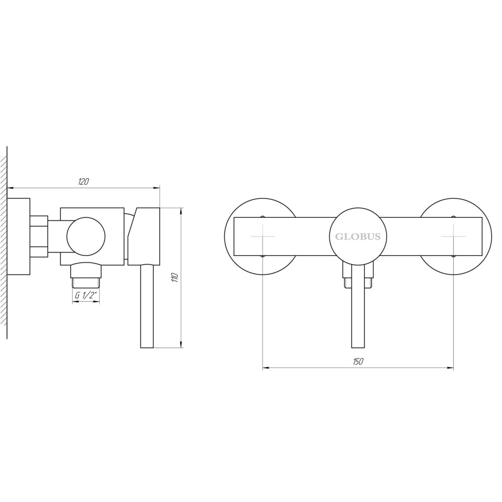 Змішувач для душу Globus Lux ALPEN SBT1-105