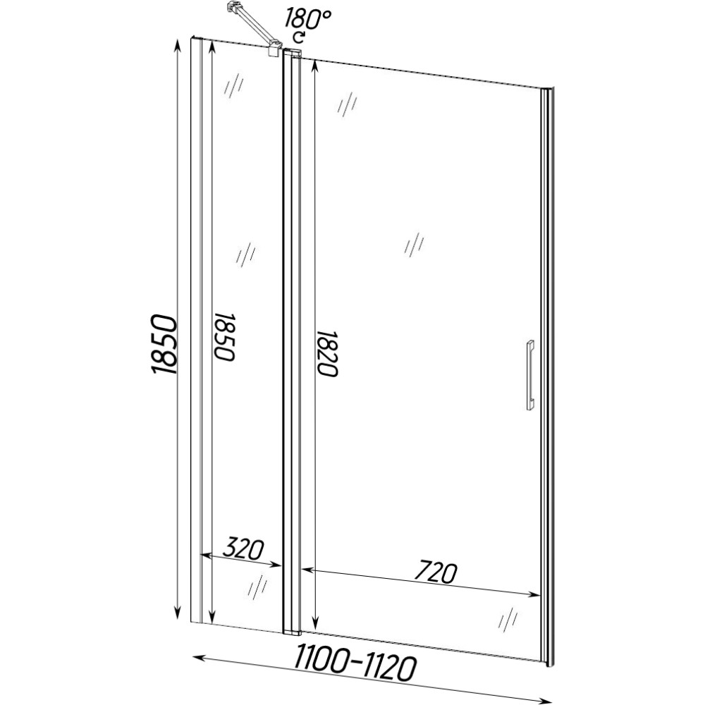 Душові двері PASLENKA 110TC (110T) BRAVO (1уп.)