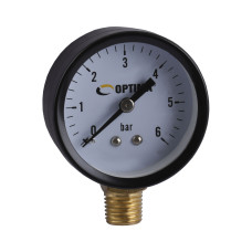 Манометр Optima 6 атм. 50 мм  сталевий корпус нижнє під'єднання ( Y50 - YFC-1 )