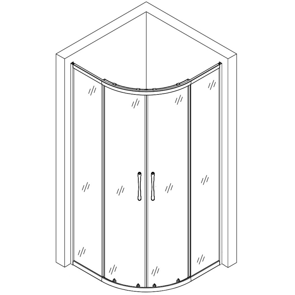 Душова кабіна півкругла без піддона WISLA N90GB BRAVO (1уп.)