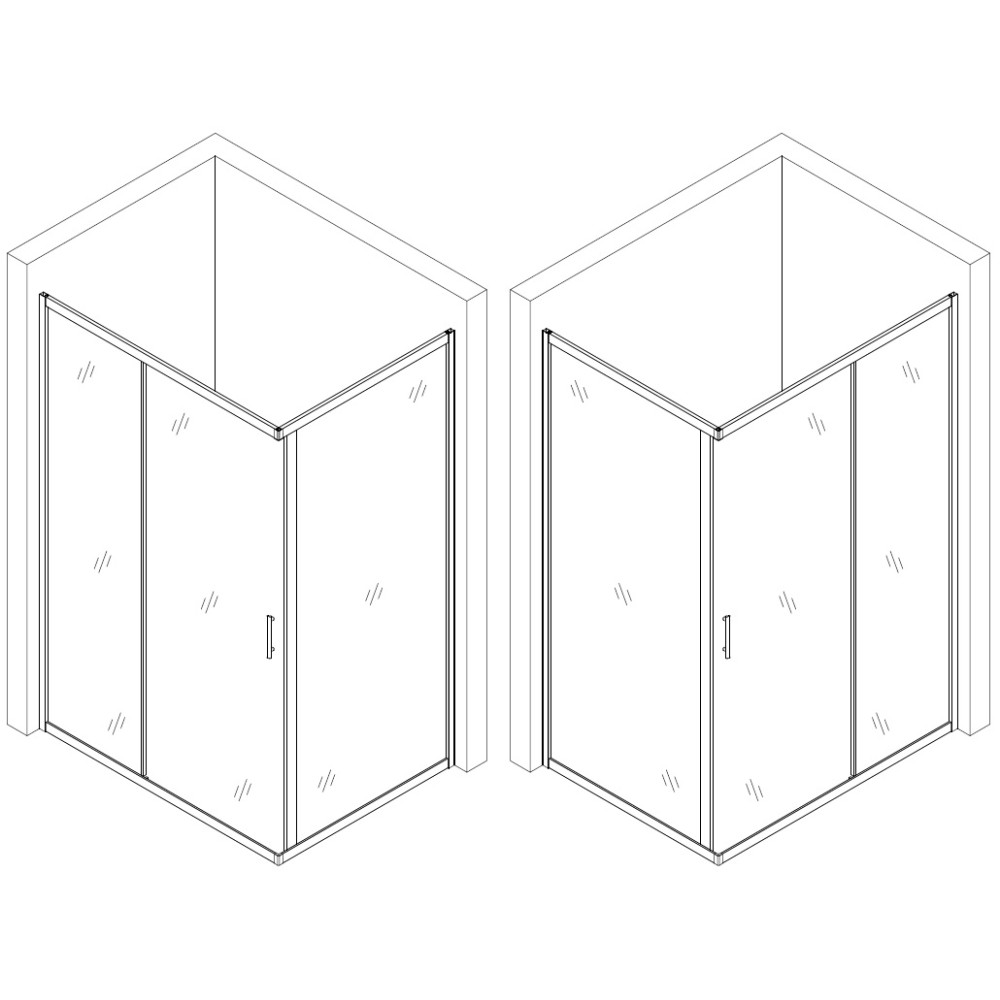 Душова кабіна прямокутна без піддона NISA N120GB BRAVO (1уп.)