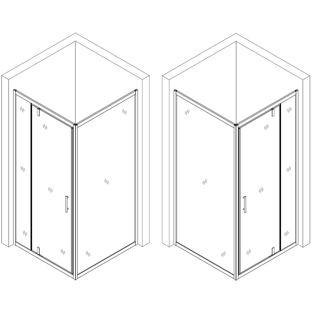 Душова кабіна квадратна без піддона MORAVA N90GB BRAVO (1уп.)