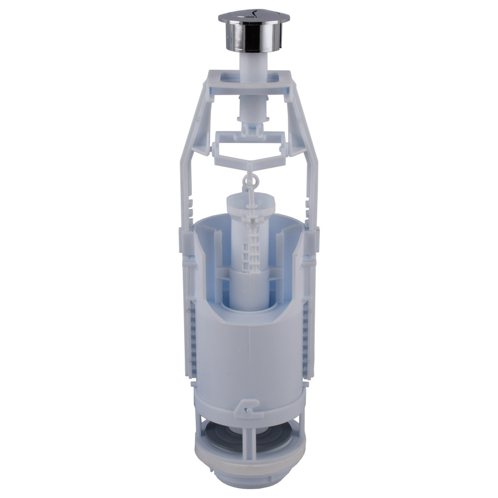 Зливний клапан бачка унітазу OPTIMUM з подвійним режимом зливу (хромована кнопка) OPTI 0510