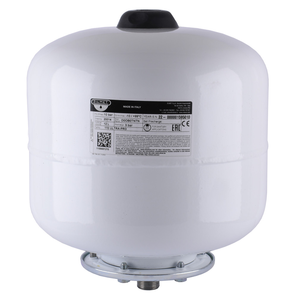 Гідроакумулятор зі змінною мембраною 12л Zilmet ULTRA-PRO 10bar, білий ( 1100001215 )