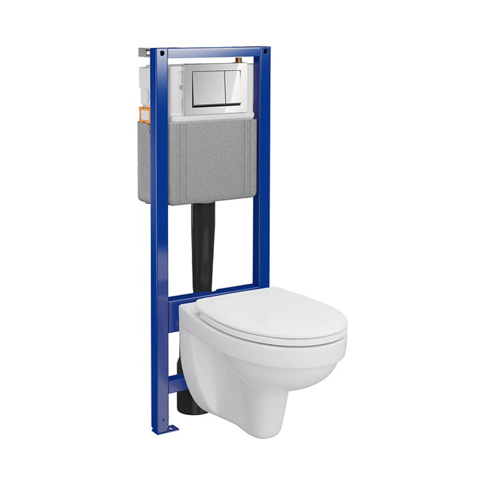 КОМПЛЕКТ С44: ІНСТ СИС-МА SYSTEM 40  MEХАН+ CERSANIA 414 з дюр сид LIFT+ кнопка змиву ENTER II хром