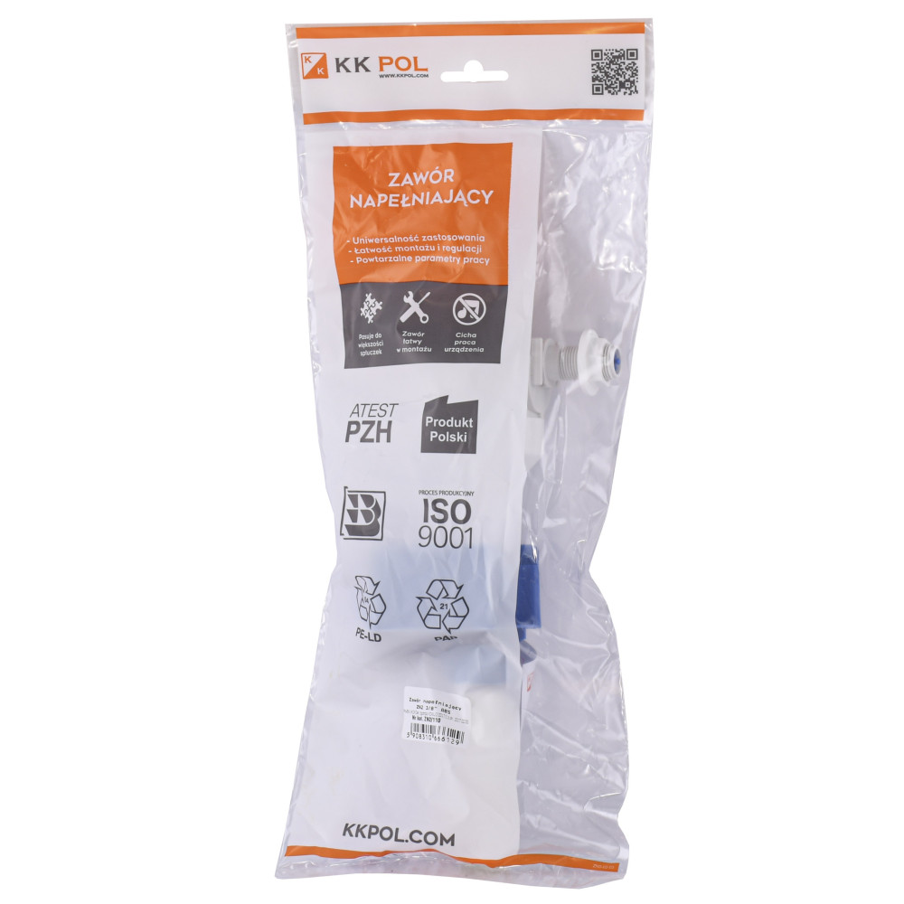 Клапан заповнення K.K.POL 350/ZN2/110-00-T0, 3/8″ ABS, бок. пластик