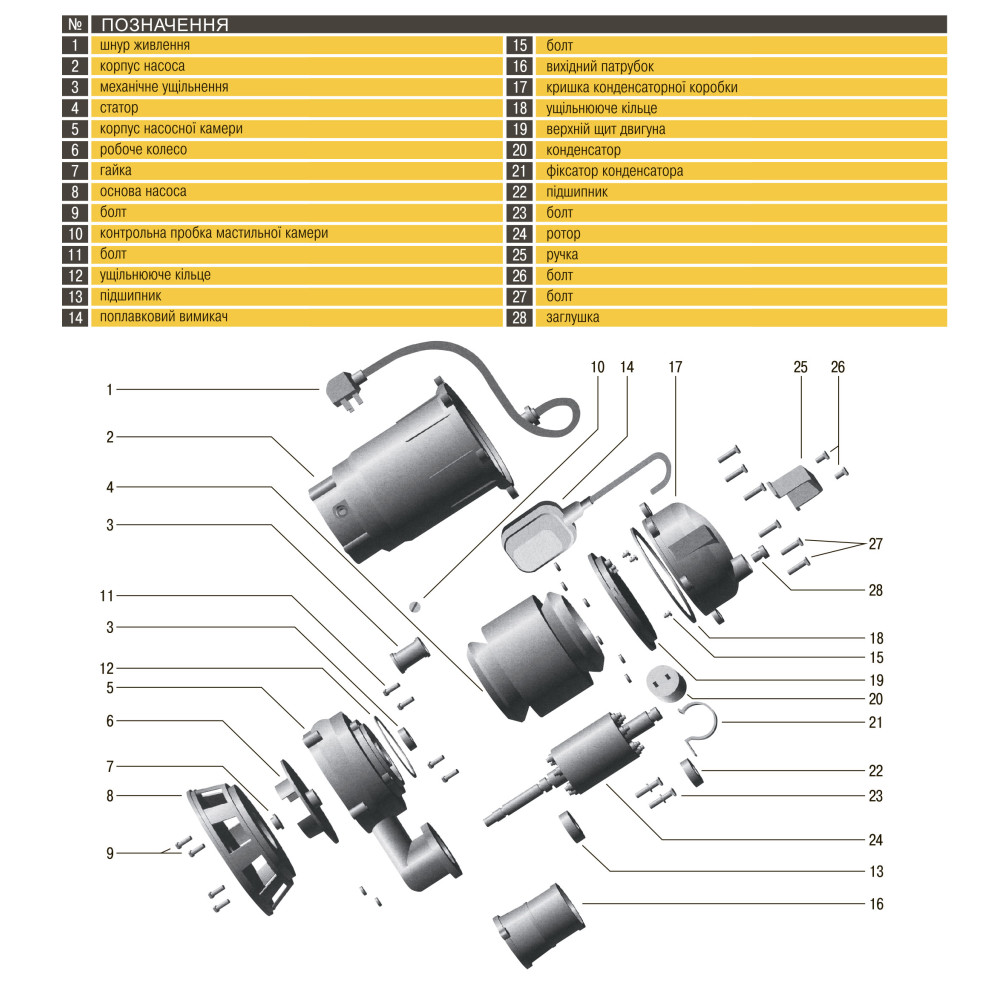 Насос фекальний  Optima WQD10-15 1,3кВт
