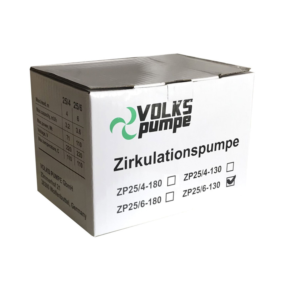 Насос циркуляційний VOLKS pumpe  ZP25/6 130мм + гайки